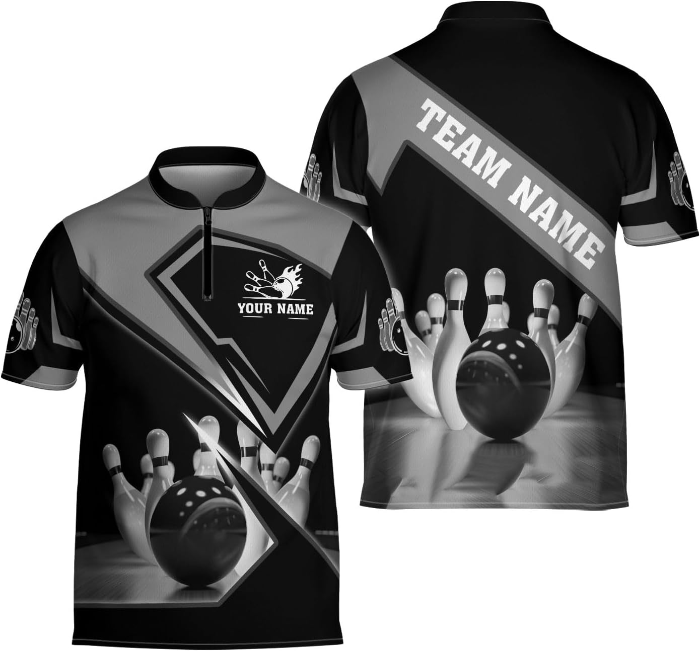 Ligthuy Personalized Bowling Jersey 3D, Bowling Shirts for Team, Bowling Shirt Unisex for Men Women, Bowling Shirts for Men