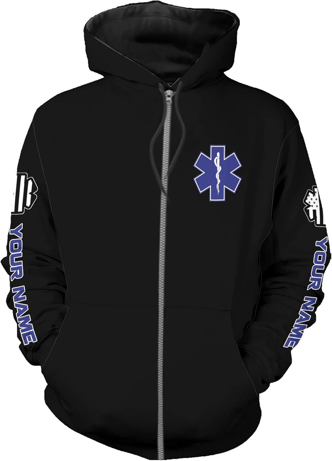 Vybonz Customize Name EMS EMT Hoodie For Men And Women 3D All Over Printed Sportwear T Shirt, Zip Up Hoodie, Sweatshirt