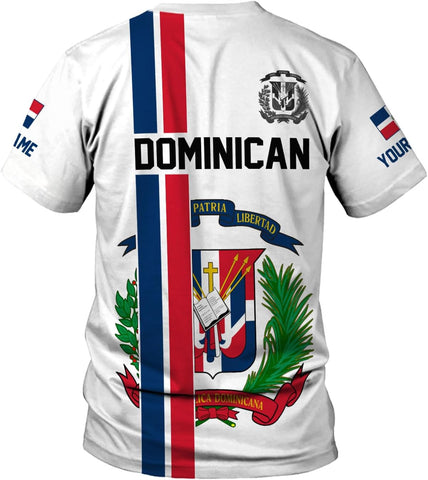 Custom Dominican Republic 3D Shirts for Men Dominicana Flag Shirts Dominican Flag Tshirt Dominican Independence Day