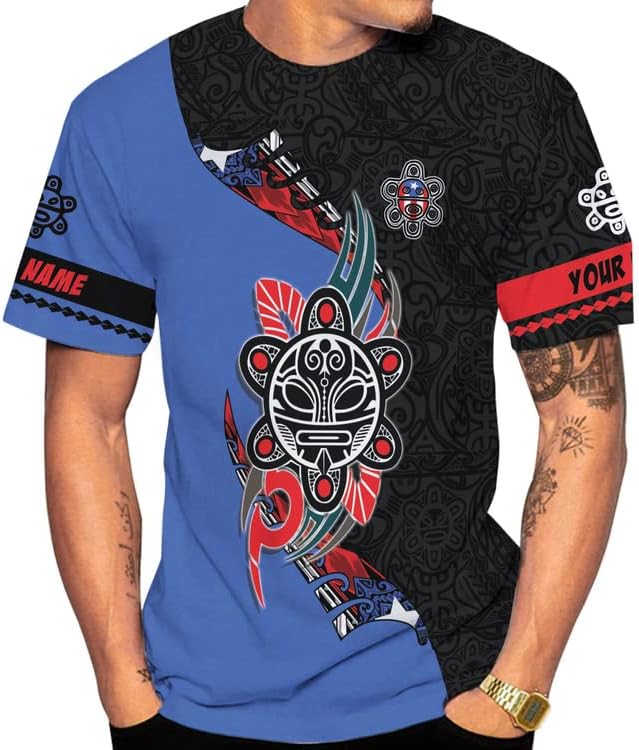 Woseprints Personalized Name Puerto Rico 3D Shirt, Puerto Rico Flag T-Shirt for Men & Women