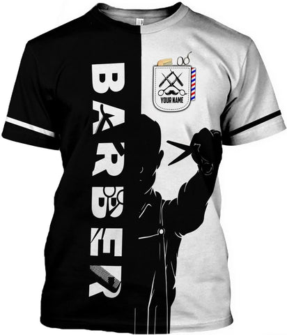 Vybonz Personalized Barber Gift for Barber 3D All Over Printed Shirts Gift for Men & Women Hair Stylist Shirt Gift Barbershop