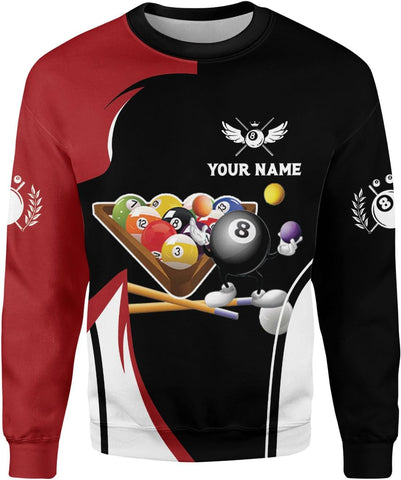 Pretyprints Personalized 3D Billiard Shirt Custom Name Men Women Team Apparel Pool 8 Ball Flag Tshirt Billiards Shirts Gift