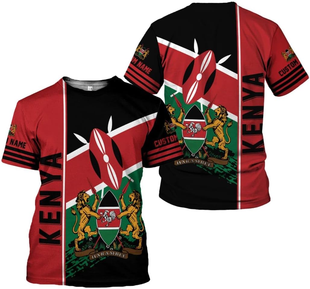 Personalized Kenya Flag 3D Shirts - Kenyan Pride Gift