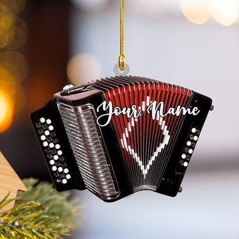Podagree Personalized Accordion Acrylic Ornament, Classic Accordion Personalized Flat 2D Ornament, Musician Ornament Gift, Accordion Lover Gift (AC6)