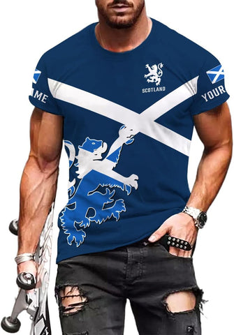 MAPrints Personalized Scotland Shirt, Scottish Rampant Lion Tshirts 3D Print, Scottish Tshirt, Scotland Lion Flag Pride Shirt