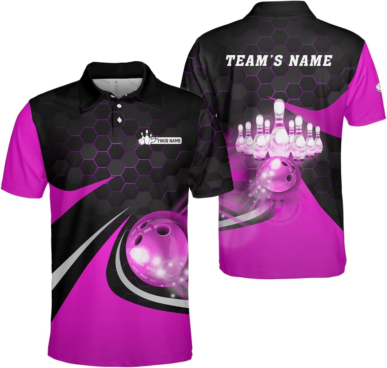 Mostprints Personalized Name Bowling Polo Shirts 3D for Men and Women, Bowling Shirt, Bowling Team
