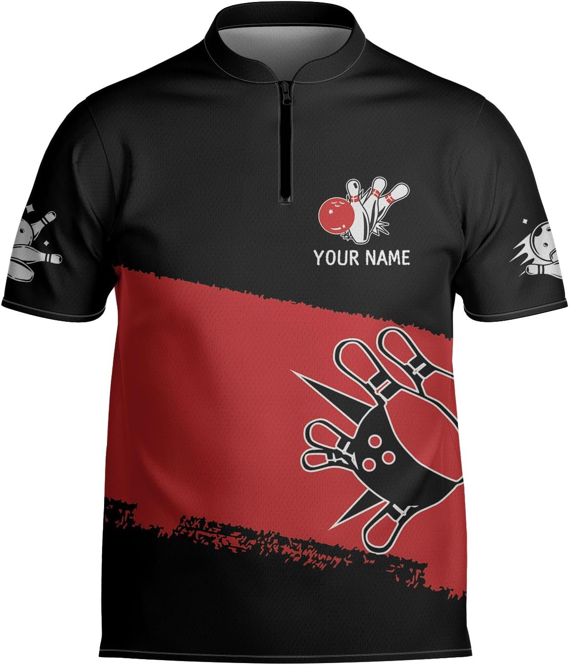 Custom Bowling Jerseys for Men Women Personalized Team Name Quarter Zip 3D Apparel Customized Bowling Jersey Shirts Unisex
