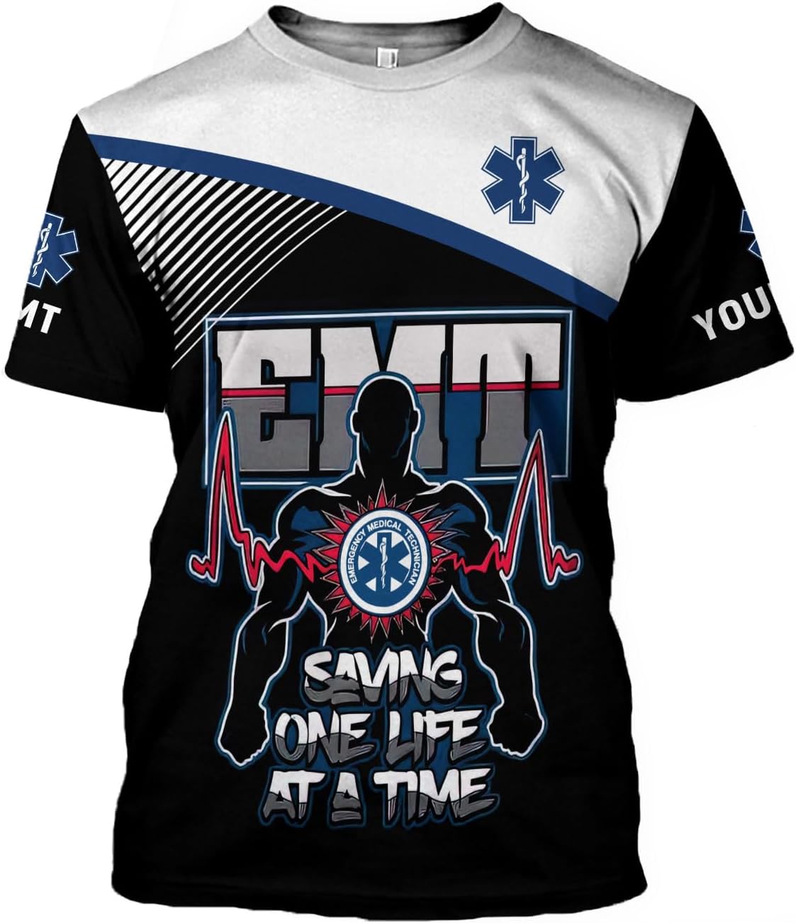 Leeprints Personalized EMT Hoodie EMS Sweatshirt Custom EMS Zip Hoodie Paramedic Uniform Emergency Medical Technician Shirts