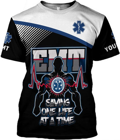 Leeprints Personalized EMT Hoodie EMS Sweatshirt Custom EMS Zip Hoodie Paramedic Uniform Emergency Medical Technician Shirts