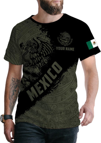 Mostefy Personalized Name Mexican Shirts 3D Customized Mexico Shirt US Flag, Mexican Shirts for Women Unisex