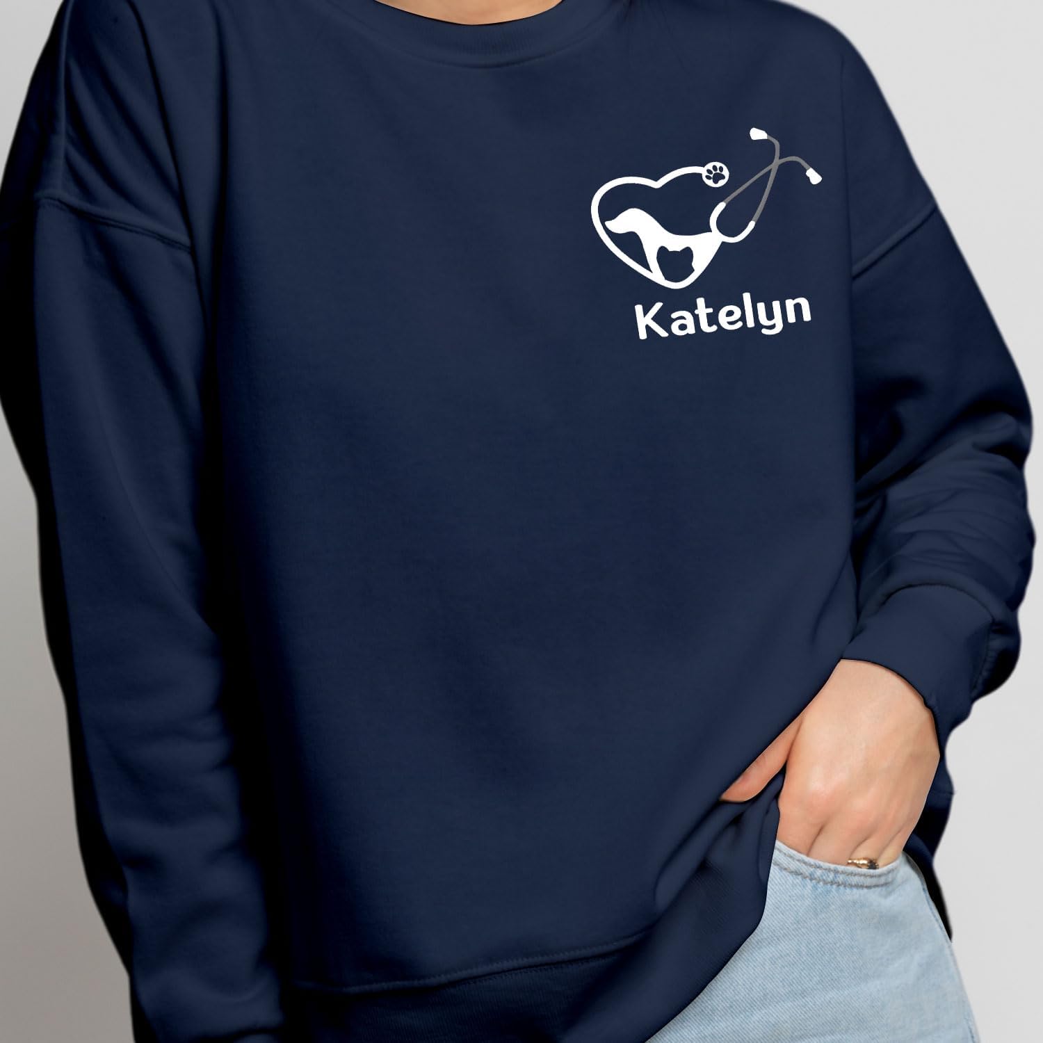 Personalized Veterinarian Embroidered Sweatshirt, Custom Vet Tech Shirt, Veterinary Technician Week Gifts, Veterinary Gifts
