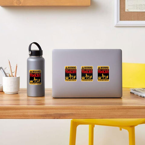 3 Pcs Don't Touch My Tools Sticker, Do Not Touch Hard Hat Sticker, Ironworker Lineman Electrician Pipeliner Blue Collar Decals - Vinyl Sticker 3 Inches For Water Bottles Laptop Phone Car Window Helmet