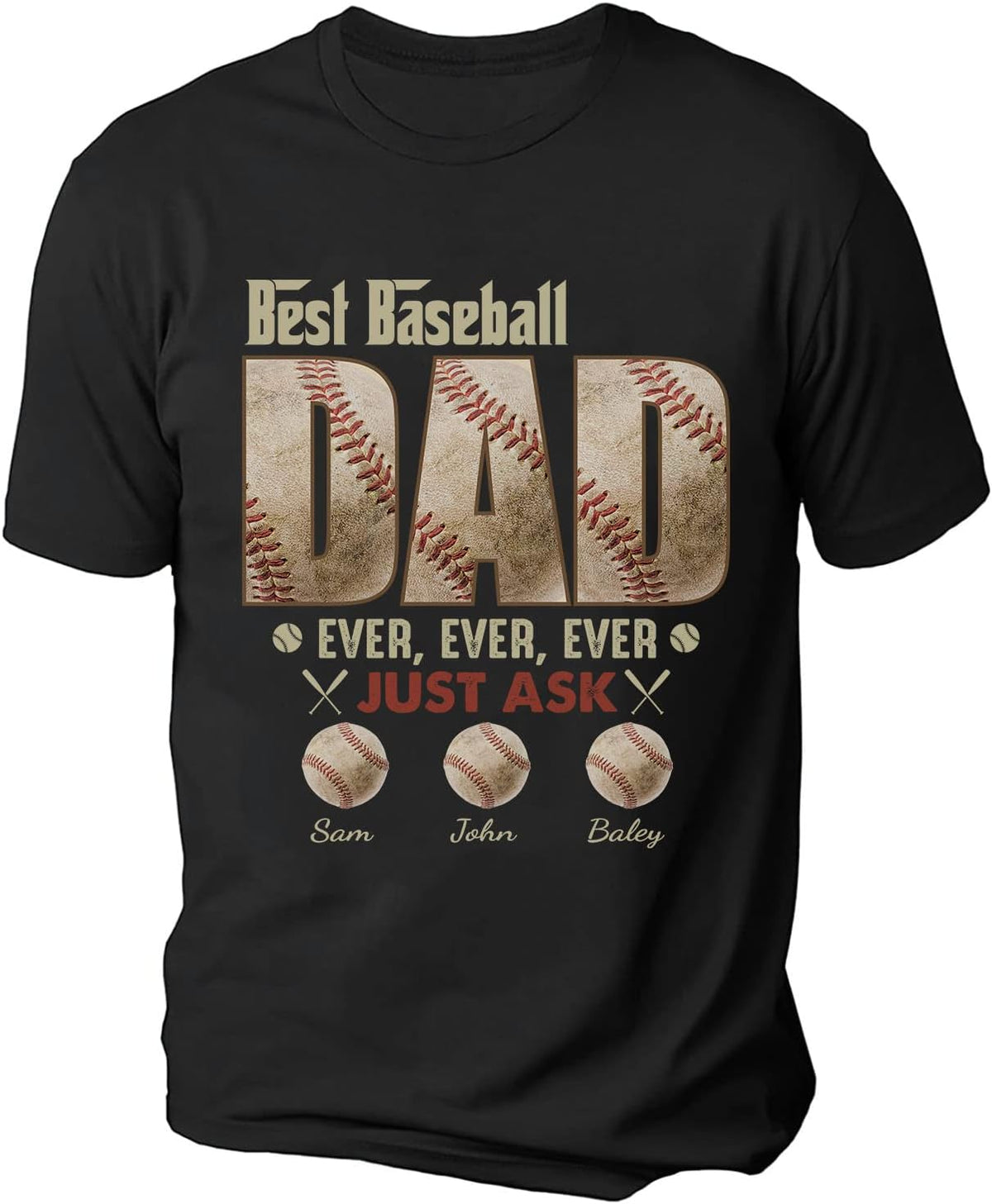 Personalized Baseball Dad Shirt, Custom Dad Baseball T-Shirt, Baseball Dad Gifts, Baseball Lover Gift, Dad's Birthday Present