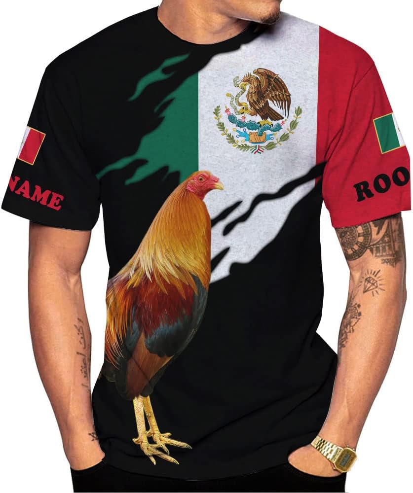 Mostefy Personalized Name Mexican Shirts for Men, Rooster Mexico Shirts for Men, Mexico Shirt Eagle Flag Mexican Eagle 1