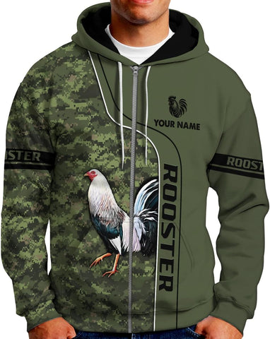 Mostefy Personalized Name Rooster Hoodie 3D, Gallos De Pelea, Chicken Sweatshirt, Chicken Hoodie for Men and Women S-5XL
