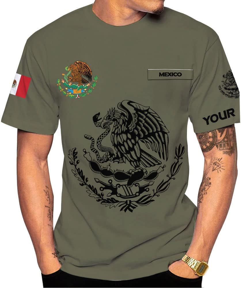 Personalized Name Mexican Shirts for Men, Customized Mexico Shirts for Men, Mexico Shirts for women, Mexico Shirt Eagle Flag Tshirt Mexican Eagle Unisex Shirt, mexico soccer shirt men TS01