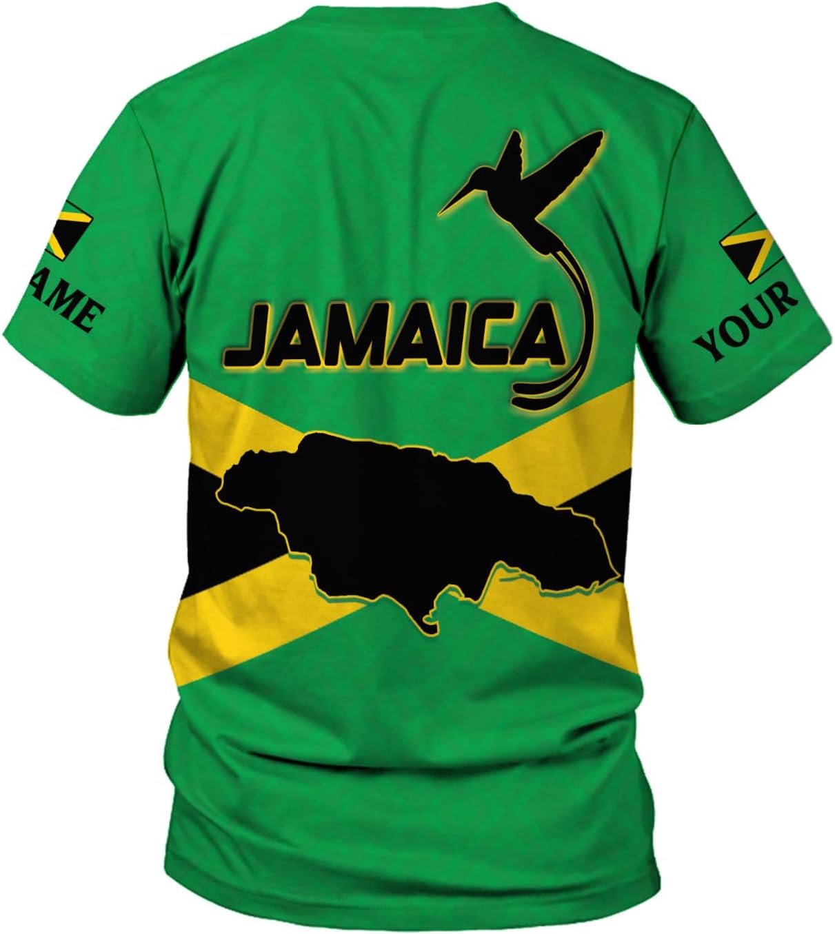 Ligthuy Personalized Jamaica Shirt 3D, Custom Jamaica Flag Lion Shirt for Men and Women, Jamaican Pride T-Shirt Unisex