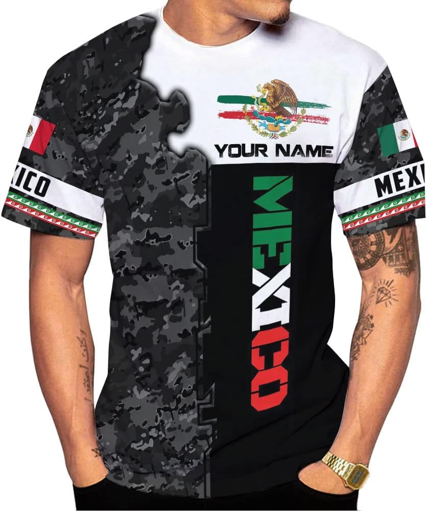 Personalized Name Mexican Shirts for Men, Customized Mexico Shirts for Men, Mexico Shirts for women, Mexico Shirt Eagle Flag Tshirt Mexican Eagle Unisex Shirt, Mexico Soccer shirt men TS74