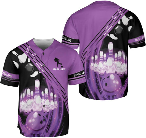 HomeDesign Personalized Bowling Baseball Jersey Custom Bowling Shirts Bowling Gift Bowling Jersey Bowling Shirt Men Womens