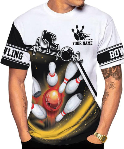 Pretyprints Personalized Bowling Shirt - Custom Bowling Gift for Women & Men