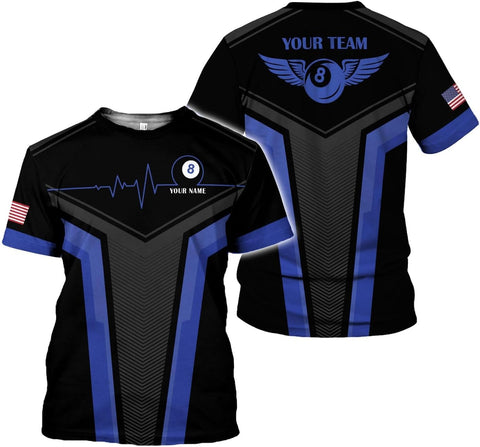 Ligthuy Personalized Name Billiard Shirts 3D, Billiards Shirt 8 Ball Billiard Shirt Custom Men's Pool Men Women1