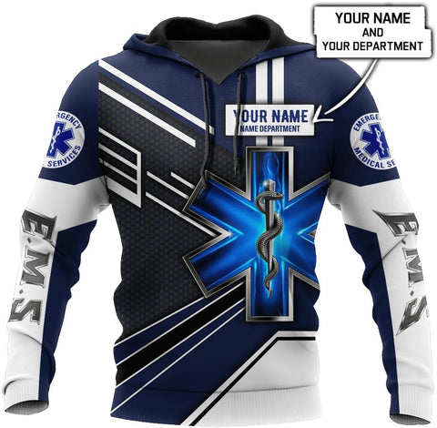 Personalized EMS 3D Shirts for Men Women, Emergency Medical Services Shirt, EMS Shirt, EMS Paramedic EMT Gifts (EMS 3)