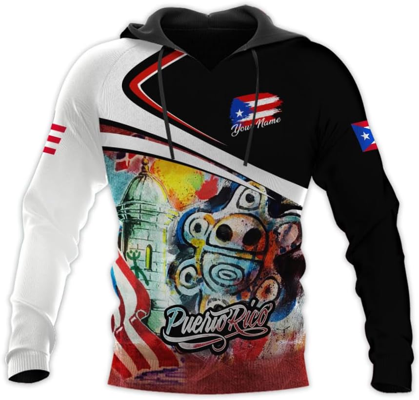 Suseaz Personalized Puerto Rico Shirts, Puerto Rican Pride Flag Tshirt Hoodie for Men and Women, Camisa Puerto Rico Shirt