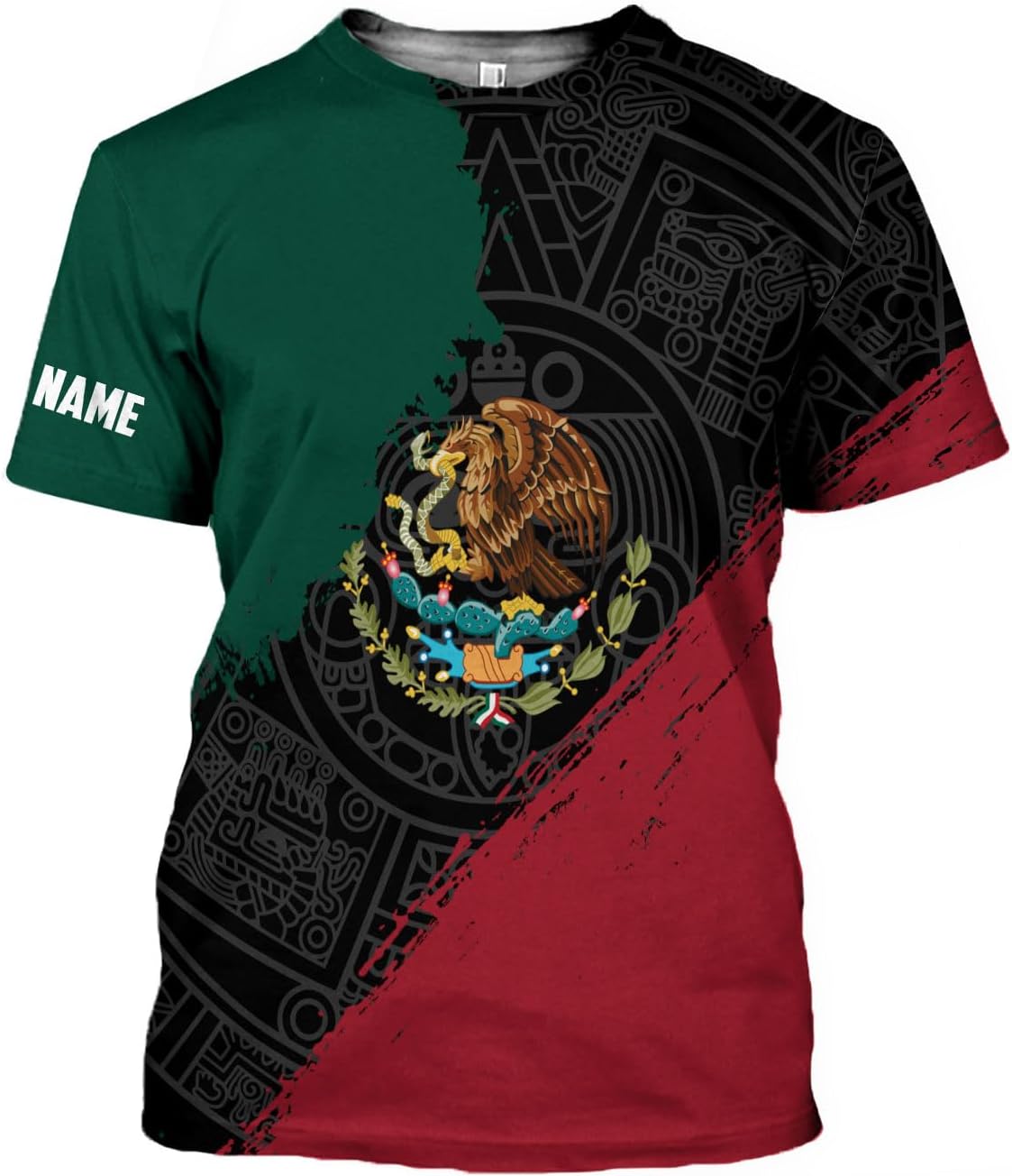 Personalized Mexican Shirts for Men 3D Customized Mexico Shirts for Men Mexico Shirts for Women Mexico Flag Shirt (HD175)