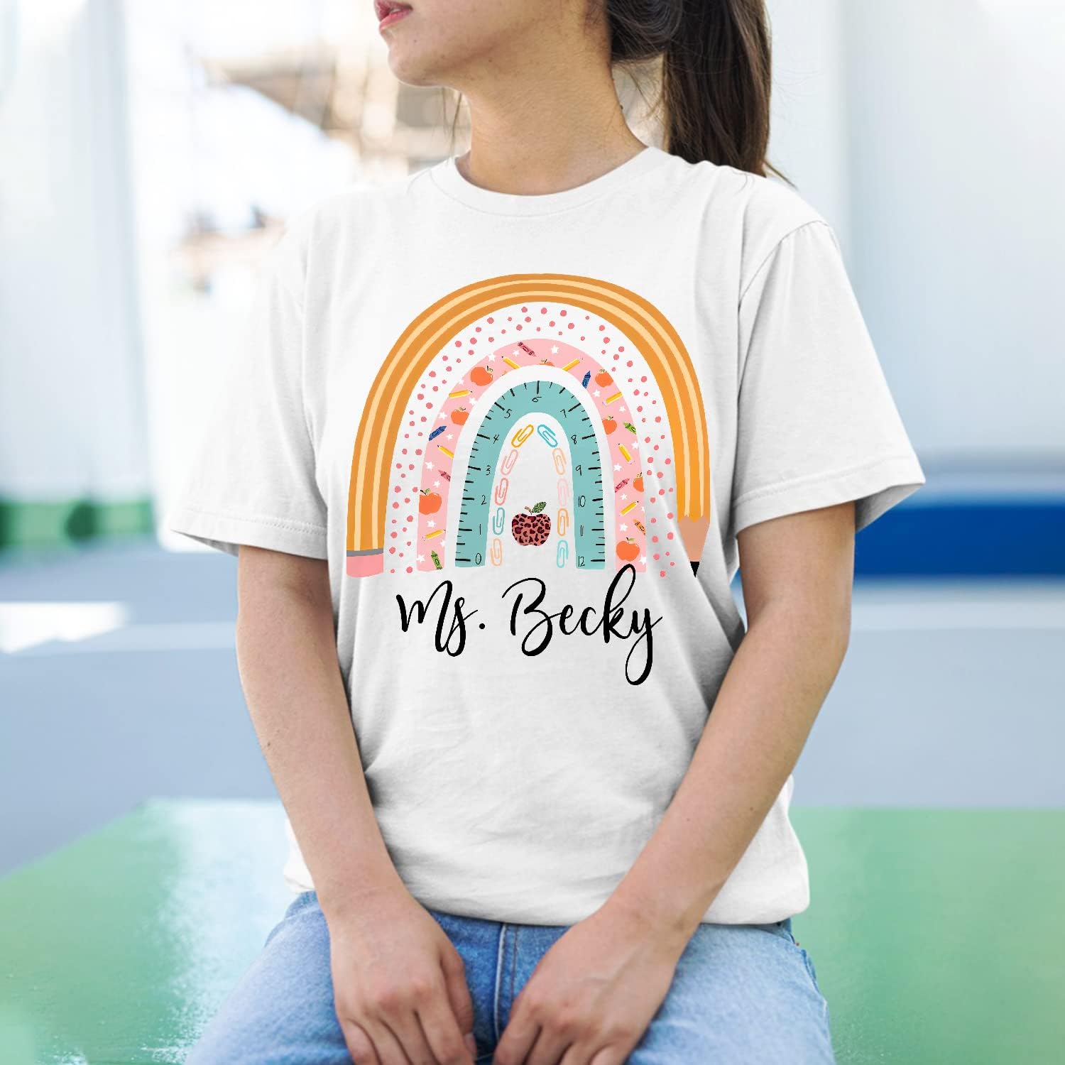 Personalized Teacher Shirts, Custom Teacher Shirt for Women, Cute Teacher T-Shirt, Gift Idea for Teacher, Teaching Shirt Tee