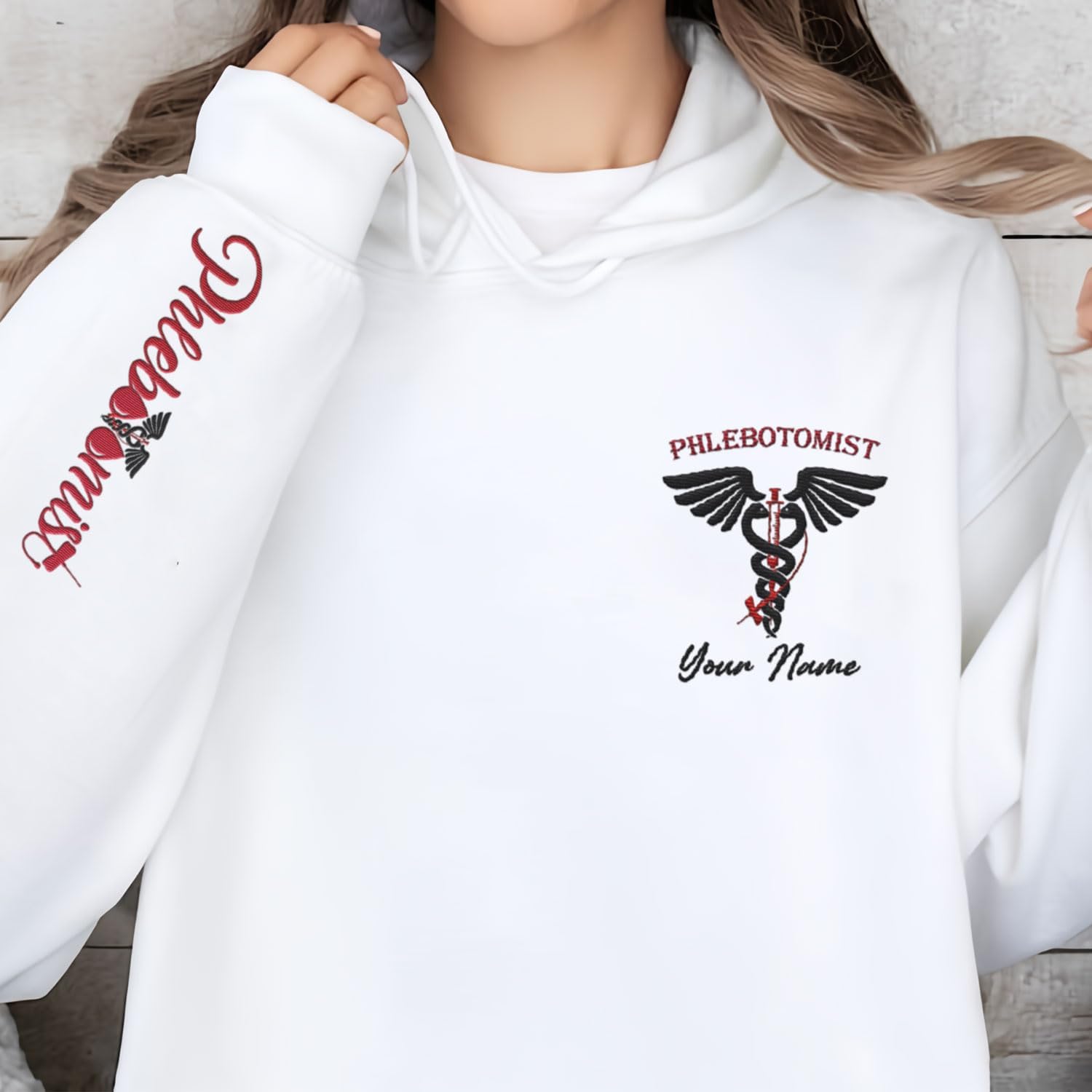 Custom Phlebotomist Sweatshirt Medical Sweater Phlebotomy Tech Shirt Syringe Needle Blood Gift New Technician Veins
