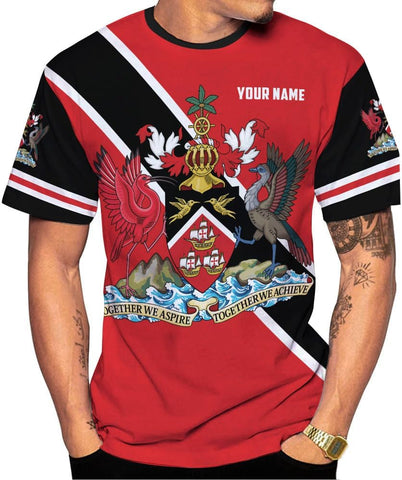 Personalized Trinidad & Tobago Shirts Trinidad and Tobago Coat of Arms Flag 3D Shirts Trinidad Pride Independence