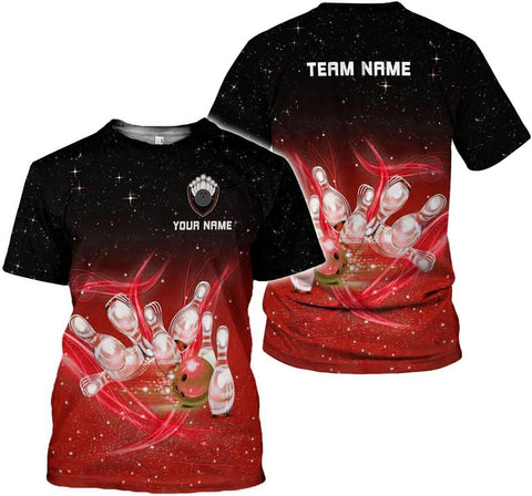Rivelus Personalized Name Bowling Shirts for Men and Women 3D, Bowling Shirts for Team Bowling, Bowling Shirts Gift