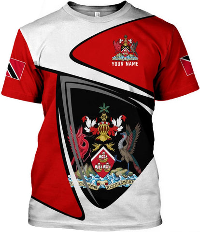 Artparel Personalized Trinidad and Tobago Shirt Trinidad and Tobago Coat of Arms Flag ShirtsTrinidad and Tobago Crest