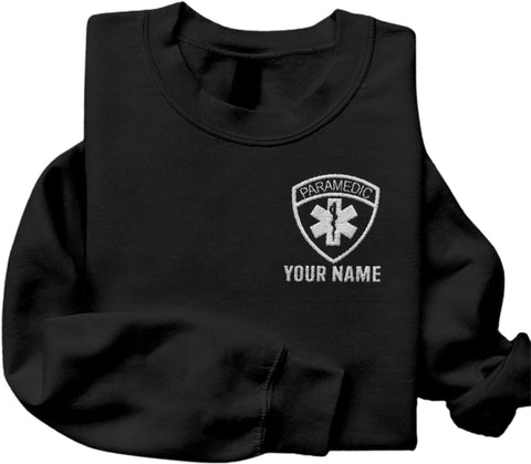 Leeprints Personalized EMT Embroidered Sweatshirt EMS Sweatshirt EMS Hoodie Paramedic Uniform Emergency Medical Technician