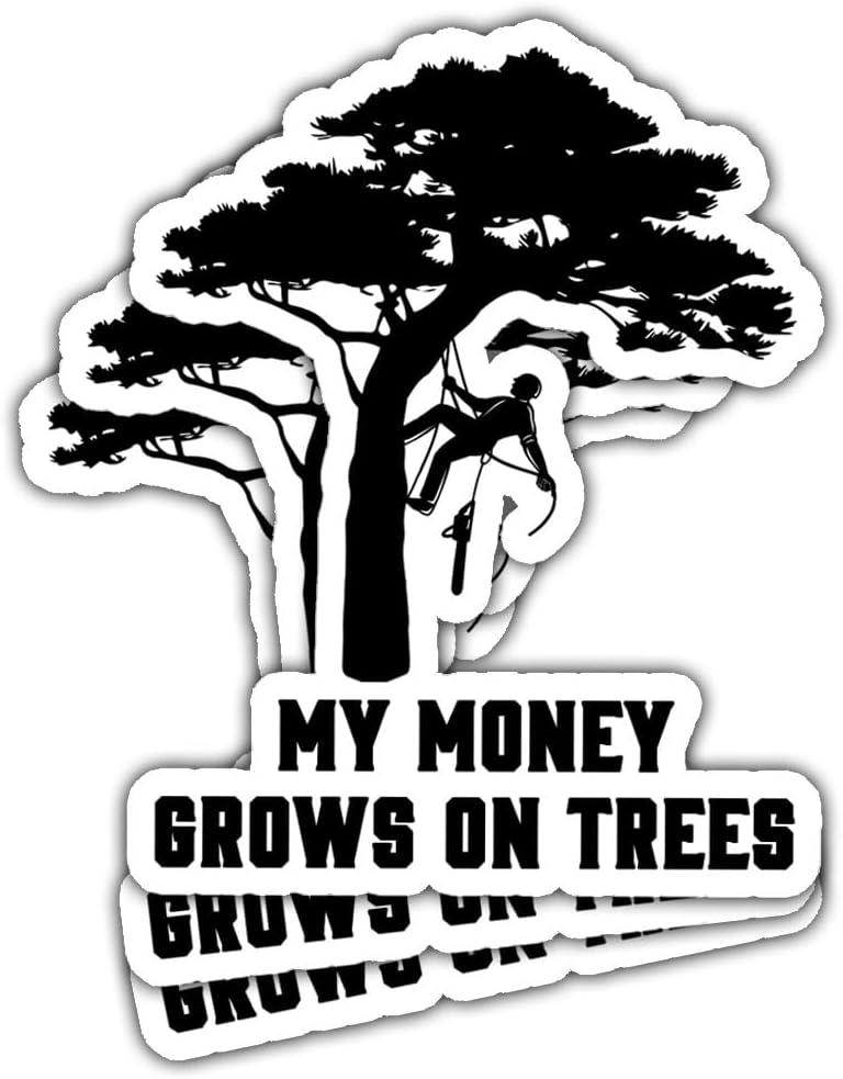 3 Pcs My Money Grows On Trees Stickers Funny Arborist Climber Logger Clearance Trimmer Lumberjack Chainsaw My Money Grow On Tree Stickers Laptop Bottle Phone Car Helmet Hard Hat Funny Gifts 3"x3"
