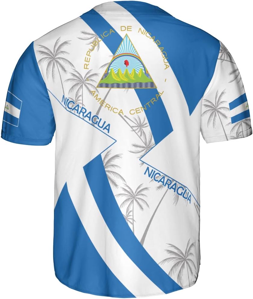 Personalized Nicaragua Baseball Jersey, Custom Nicaragua Baseball Jersey for Men & Women, Nicaraguan Camisas Shirt
