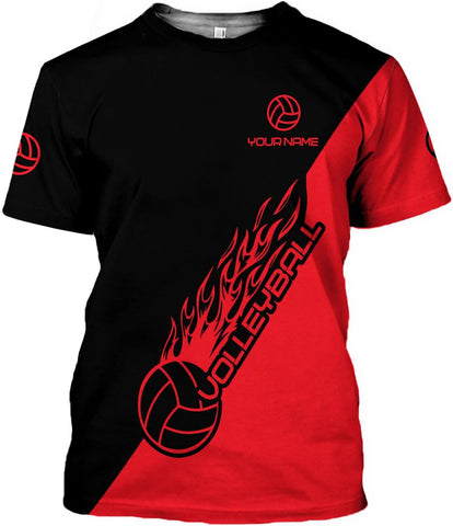 Custom Volleyball Shirts for Men, Volleyball T Shirts for Women, Personalized Name and Number Volleyball Player Clothes Gift