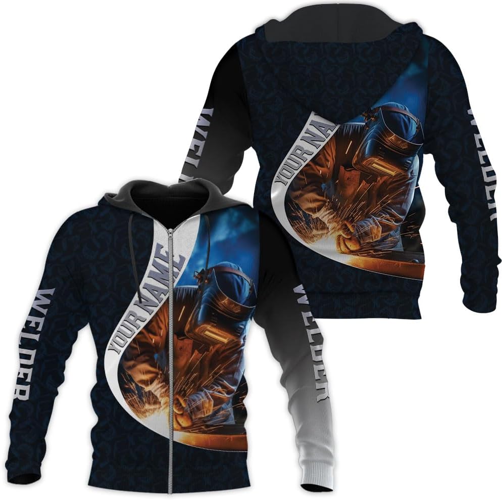 MAPrints Personalized Welder Hoodies, Welder 3D Hoodie Welding Shirt Hoodie, Tshirt, Zip Hoodie, Sweatshirt For Men Women (WD 10)