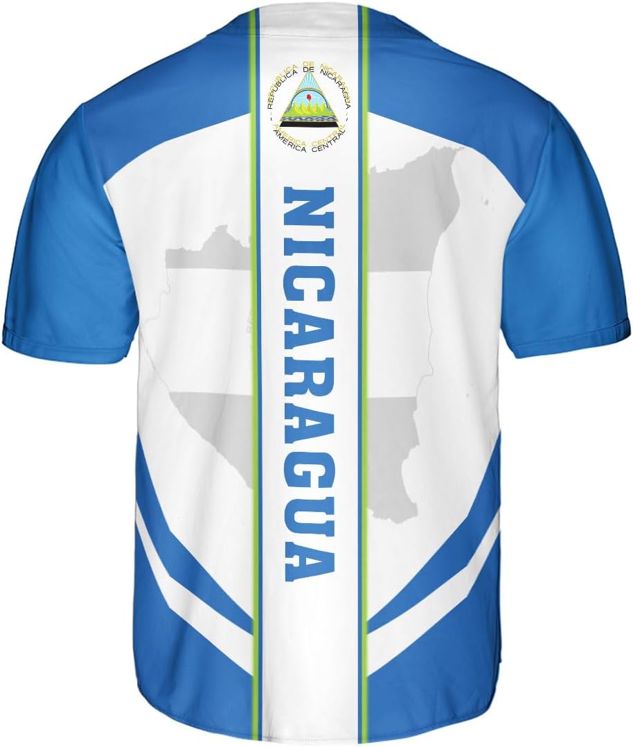 Podagree Personalized Nicaragua Baseball Jersey Shirt Name Nicaraguan Baseball Jersey for Men & Women Nicaraguan Camisas