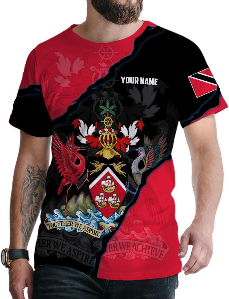 Rivelus Personalized Trinidad and Tobago Clothing 3D, Trinidad and Tobago Shirt, Trinidad Pride Gift T-Shirt S-5XL