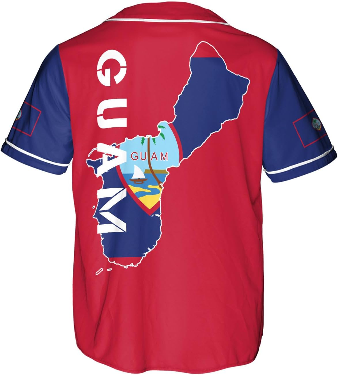 Leprints Personalized Guam Baseball Jersey Shirt, Guahan Flag Jersey, Guam Islander Pride Jersey for Men and Women