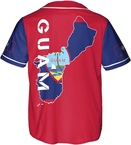 Leprints Personalized Guam Baseball Jersey Shirt, Guahan Flag Jersey, Guam Islander Pride Jersey for Men and Women