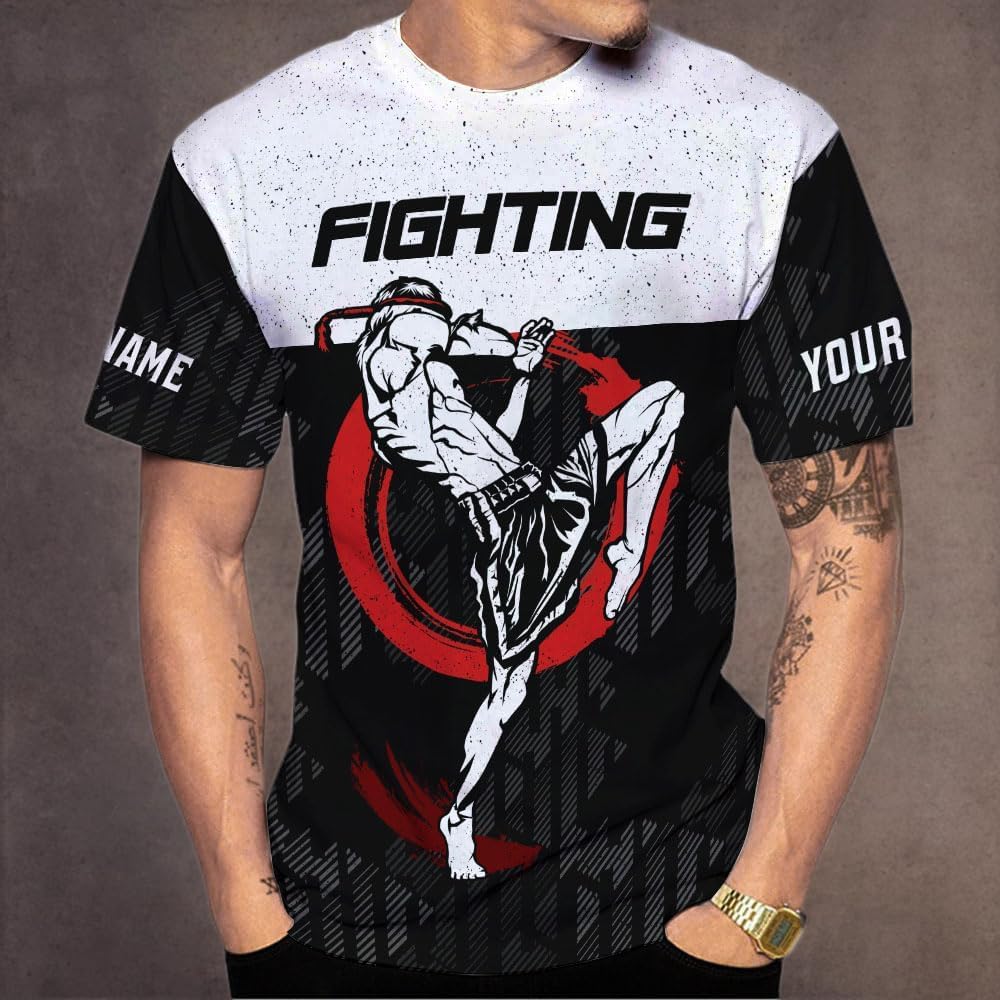 MAPrints Personalized Name Muay Thai Pride Shirt for Men