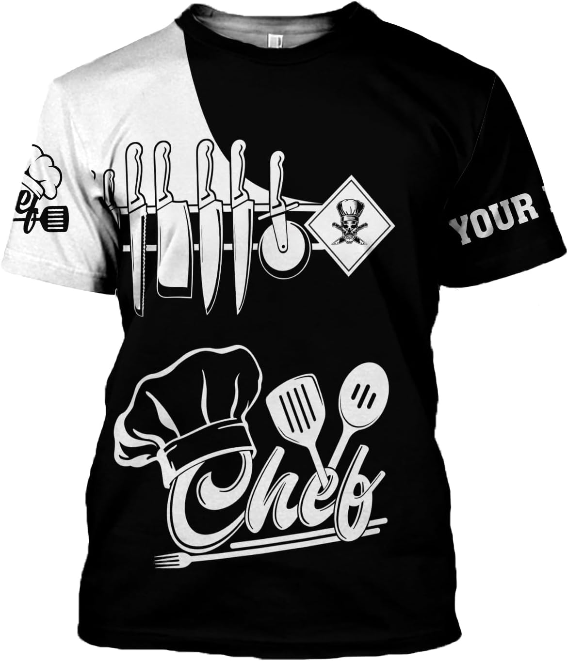 Custom Chef Shirt Chef Shirts for Men Gifts for Master Chef Lovers Custom Chef T Shirts for Men Funny 3D Chef Shirts for Men