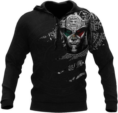 Aztec Warrior Hoodie Unisex Hoodie, T Shirt, Zip Up Hoodie, Sweatshirt for Men AD827