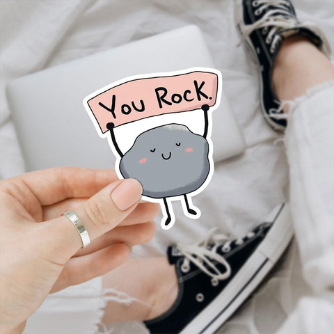 (3pcs) You Rock Sticker, Funny You Rock Sticker, You Rock Meme Motivation Sticker, Sticker Die-Cut Waterproof Vinyl Sticker for Laptop Water Bottle Phone Window Helmet (You Rock 2)