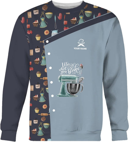 Personalized Name Baking 3D Shirt for Baker, Baker Cooking Gifts Tees, Funny Bake Machine Shirt, Baker Lover Shirt