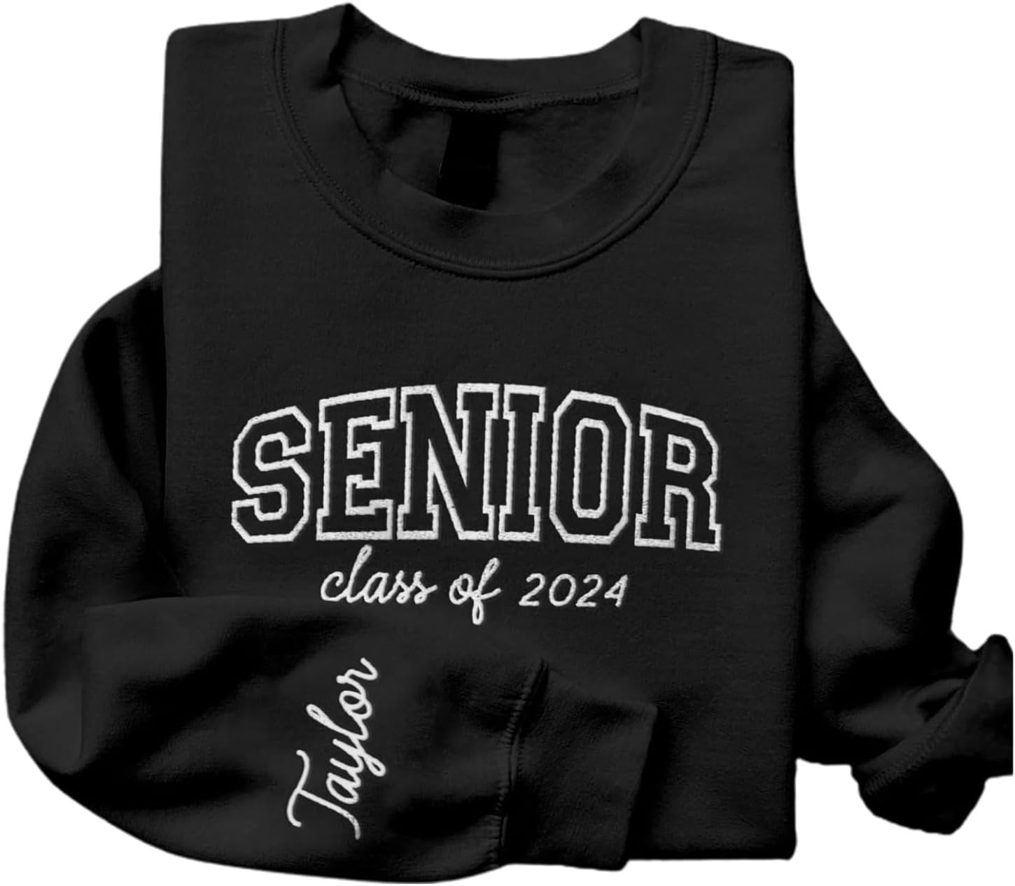 AOVL Personalized 2024 Embroidered Sweatshirt - Graduation Class Of 2024 Senior Class Embroidered Sweatshirt