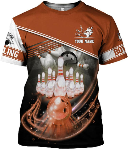 MoonArt Personalized Name Bowling Shirts for Men and Women 3D, Bowling Shirts for Team Bowling, Bowling Shirts Gift