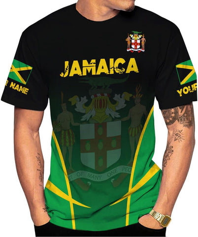 MoonArt Personalized Jamaica Shirt Custom Jamaica Flag Lion Hoodie for Men and Women, Jamaican Pride T-Shirt, Jamaicana